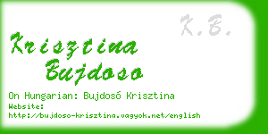 krisztina bujdoso business card
